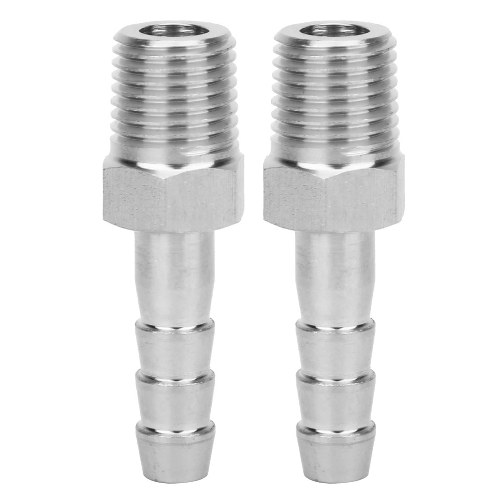 Cocoarm Conector Macho BSPT de Acero Inoxidable Conector de Acoplamiento Rápido con Junta de Púas para Equipos Neumáticos Material 304 de 1/4 pulg. Resistencia a Altas Temperaturas (BSPT1/4-8mm)