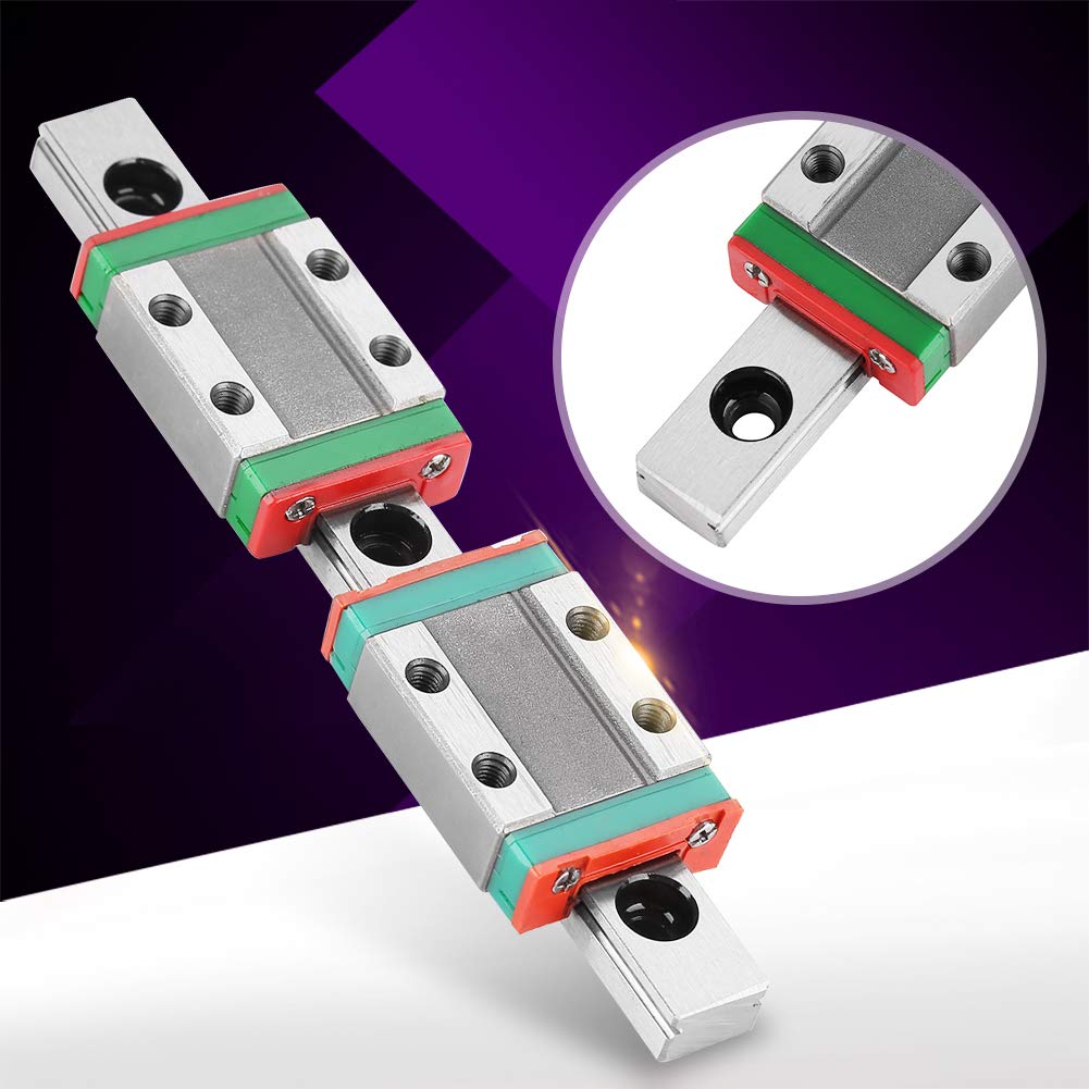 Largeur de rail de guidage linéaire de 9 mm MGN9B 100mm avec 2pcs Bloc de rail MGN9B, bloc de guidage linéaire pour la plupart des équipements automatiques