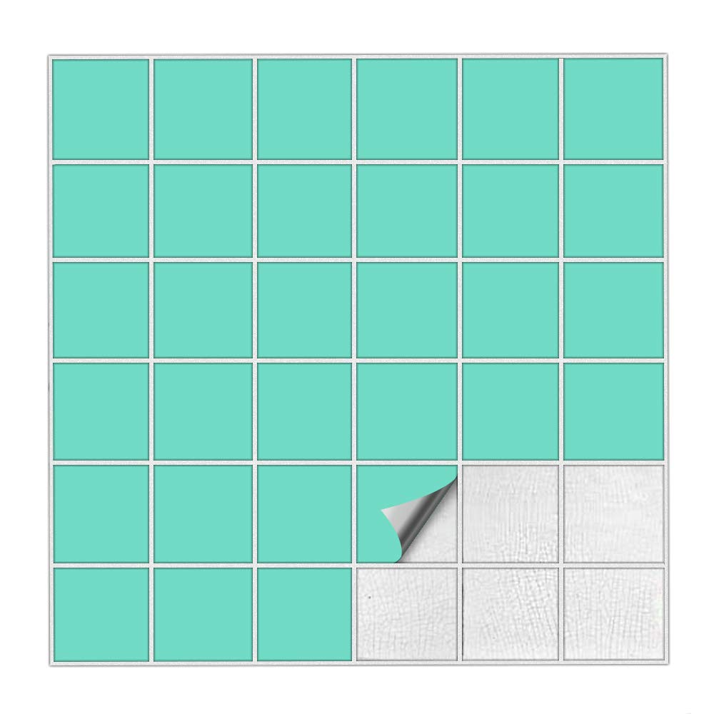 Kiwistar - Set 019 - Autocollants Pour Carrelage - 14 X 14 Cm - Lot De 25 - Menthe - Matepour La