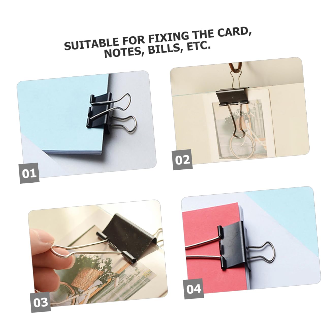 DOITOOL 60piezas Clip De Carpeta De Papelería Clips Para Carpetas De Papel De Para Suministros De Oficina Para De Escuela y Organización De