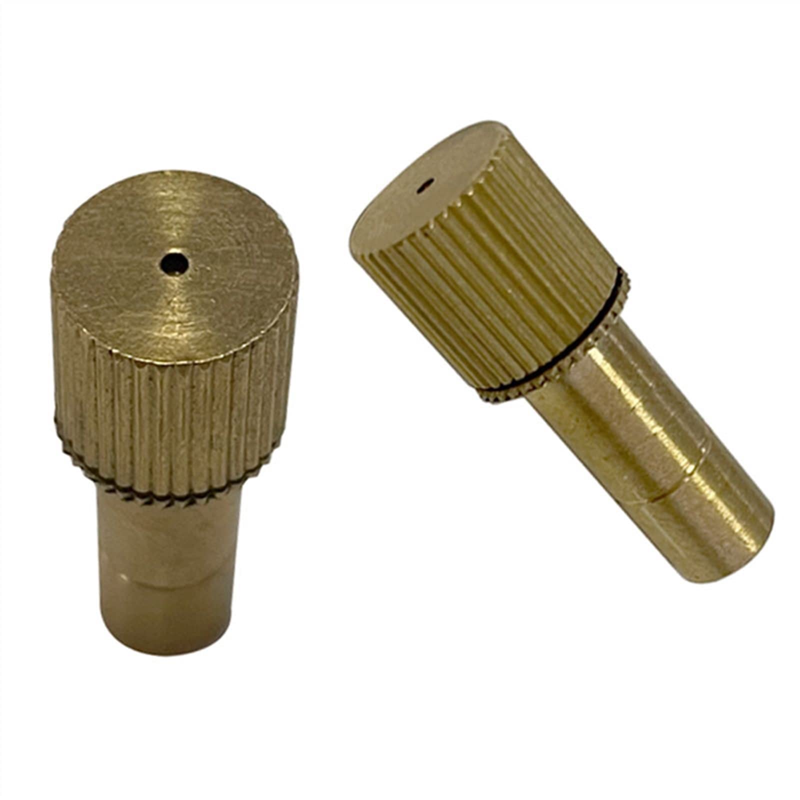 MGNSJGYXN Brass Mister Nozzles， 10PCS Quick Connector Fog Nozzle Water Mister Sprinkle, 6MM Connection(0.1mm)