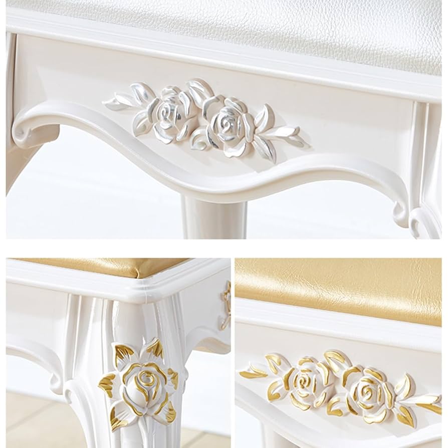 未使用♦️ロココ♦️猫脚 アンティーク　シルバー刺繍♦️豪華スツール♦️補償付　送料込 modulor_1160-s-5f41b