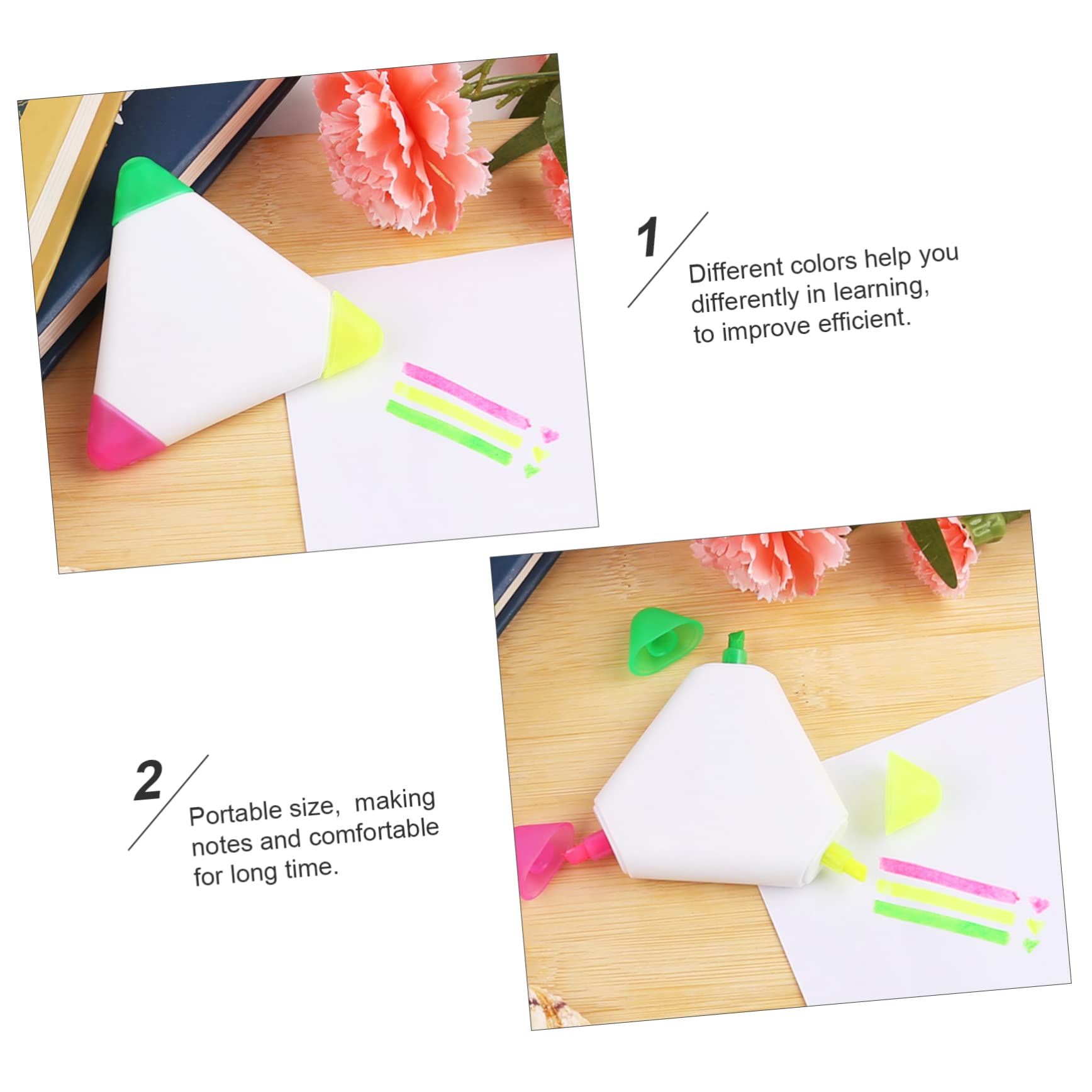 DOITOOL 5 Series Rotuladores Triangulares Fluorescentes Estudiantes Y Manualidades Coloridos Y Portátiles 5 Piezas X 5
