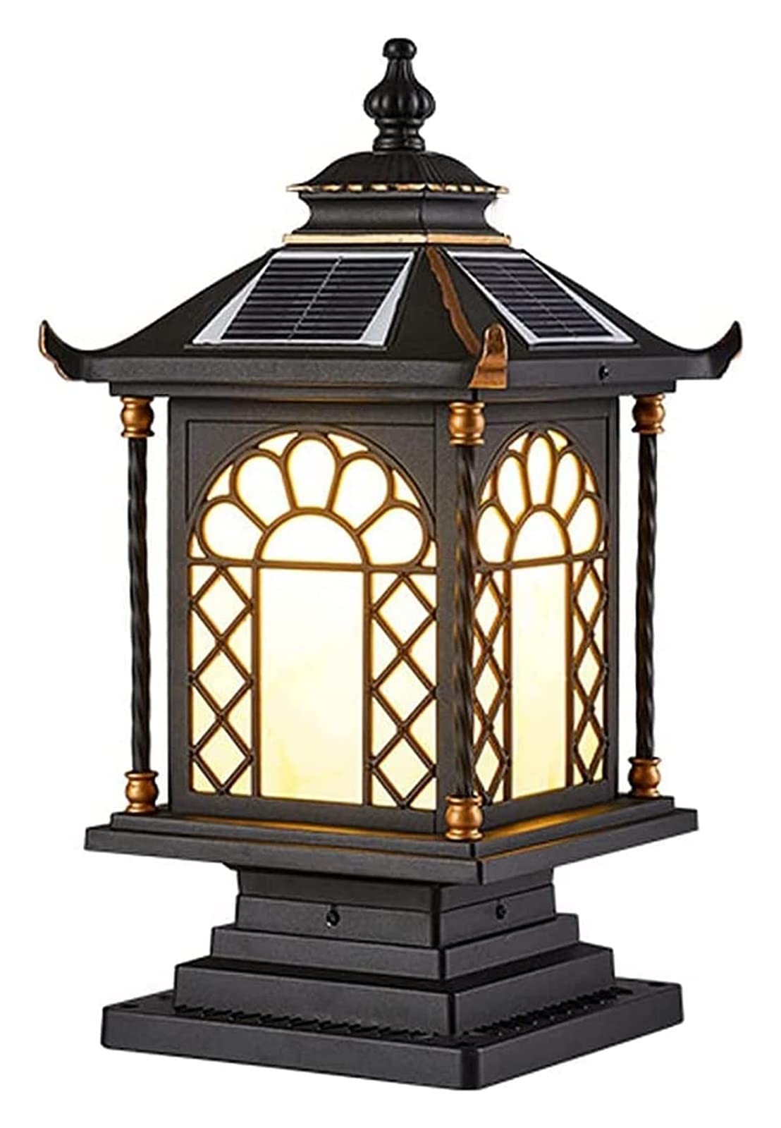 Lampy Zewnętrzne Na Słupach Oświetleniowych, Oświetlenie Dziedzińca, Lampa Solarna Na Słupku Ogrodzeniowym, Lampa Słupkowa, Lampa Bramowa, Lampa Zewnętrzna Na Zewnątrz, O(Wysokość: 45 Cm)