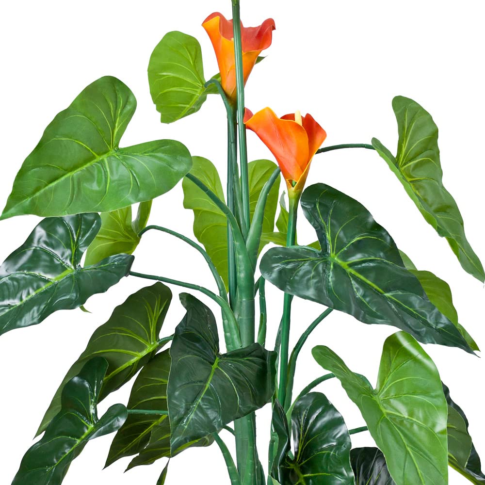 Decovego Calla Arum Pianta Artificiale Plastica con Vaso 125cm 3 Fiori