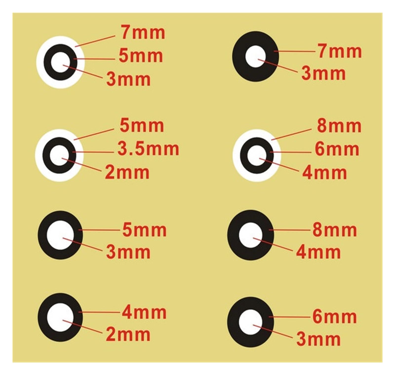 Punto di marcatura dello scanner 3D for la scansione 3D, marcatori di riflessione diffusa for scanner 3D Scansione ad alta precisione(Inner 4 outer 8mm(10000))