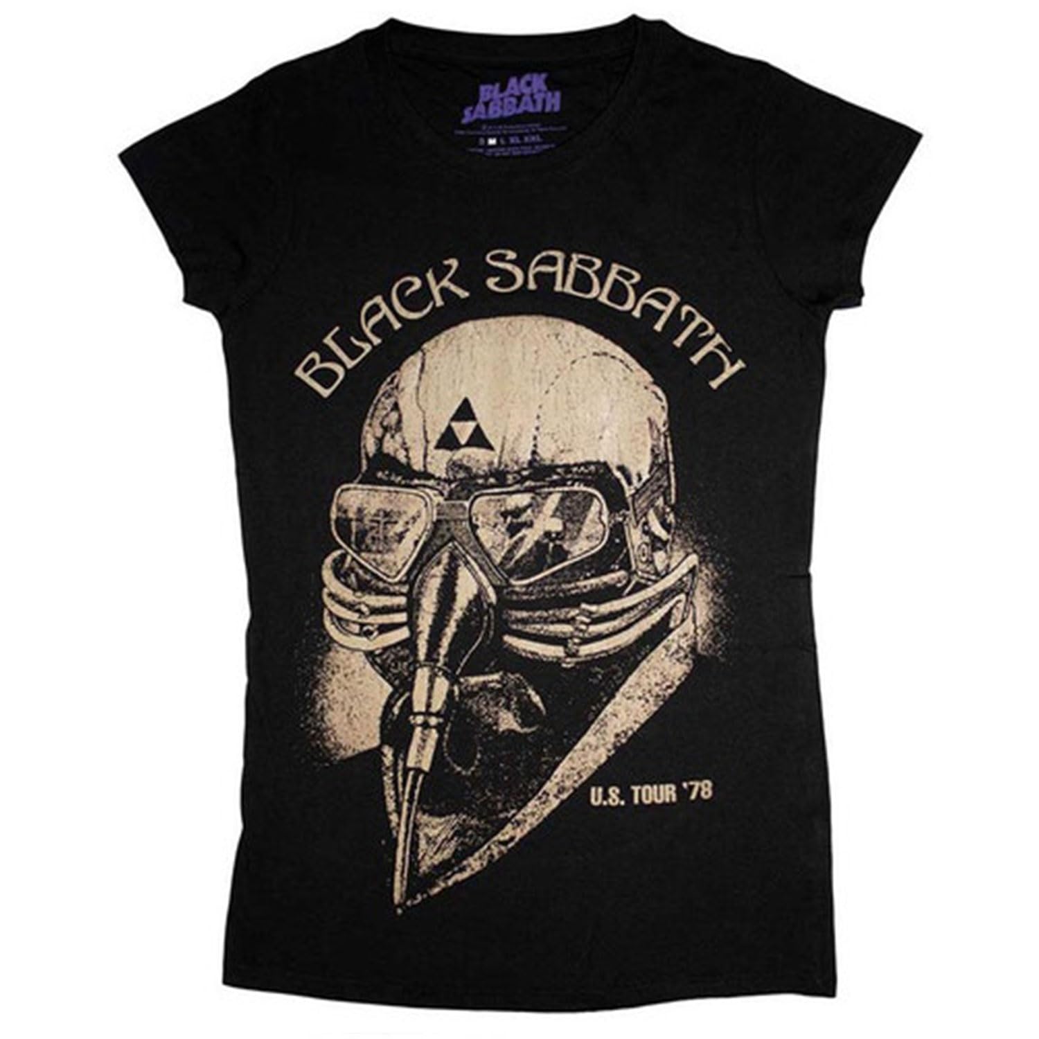 Black Sabbath Women's US Tour 78 Short Sleeve T-Shirt, Black, Size 12 (Manufacturer Size:Large)