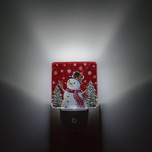 Miniatura 2 de Luz nocturna de muñeco de nieve de Navidad, lámpara de noche LED con sensor automático, luces nocturnas de árbol de Navidad, copo de nieve de