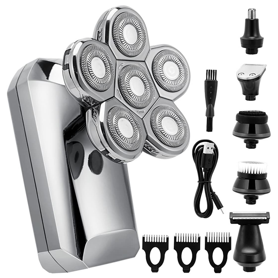 Electric Razor for Men 6 in 1 Electric Shaver Razor for Mens Trimmer Wet and Dry 6 Blade
