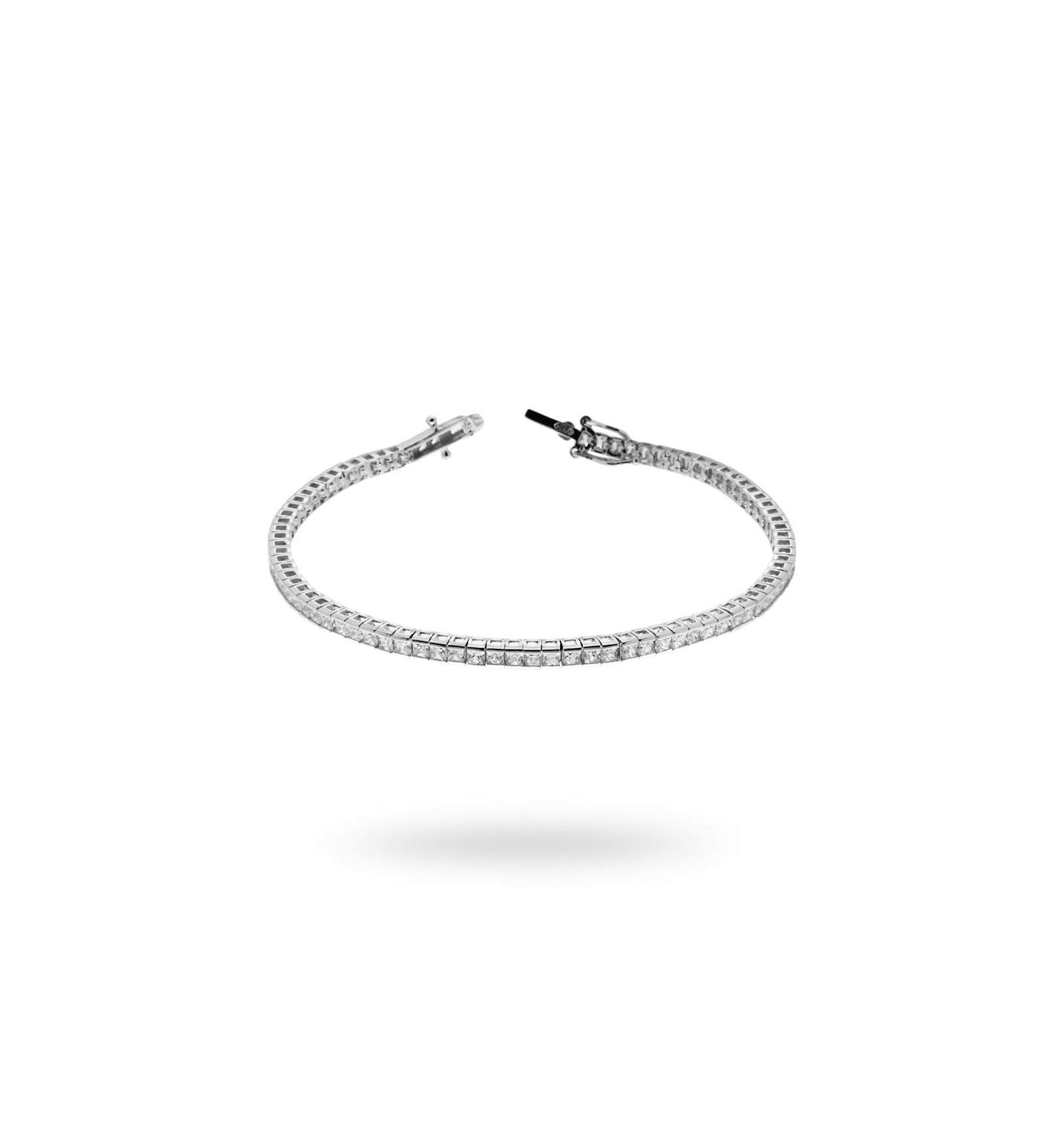 Bracciale tennis uomo con zirconi neri quadrati | Gioielli