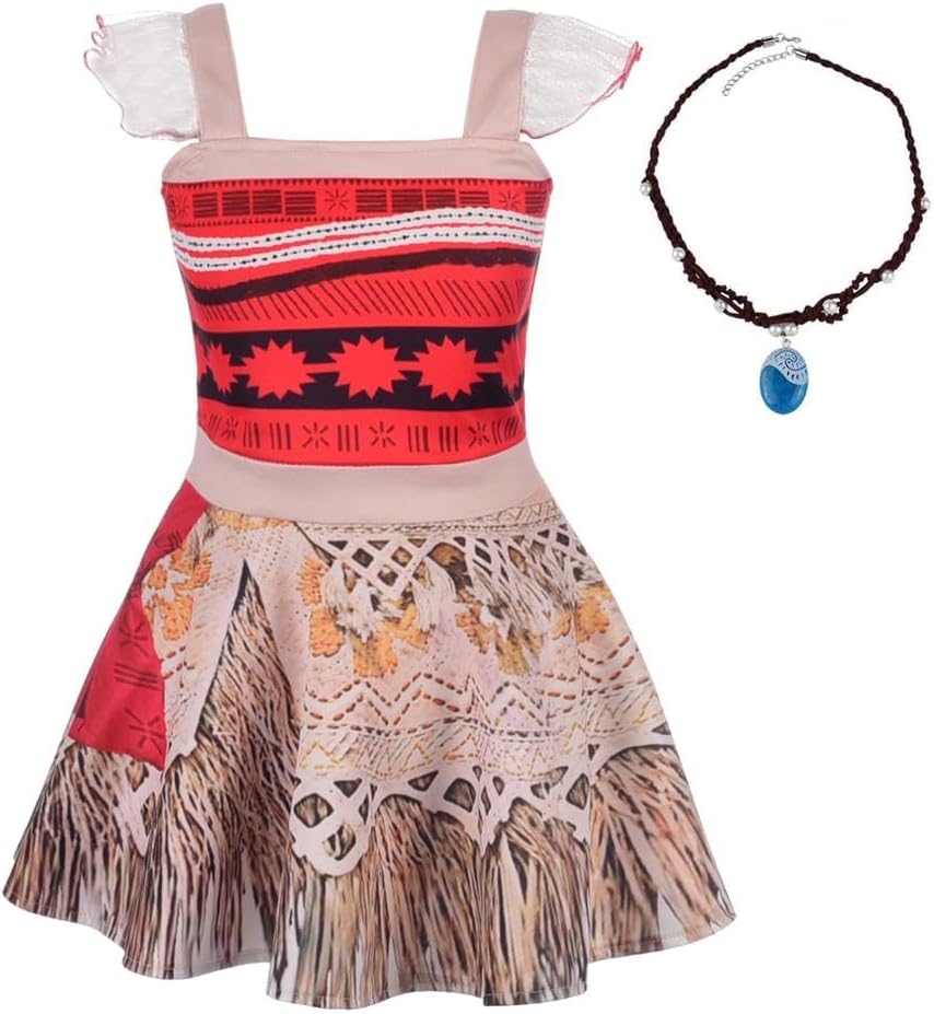 Lito Angels Island Princess Costume Dress Up for Kids Girls, 2 Pieces/One-piece Halloween Party Summer Hawaii Outfit