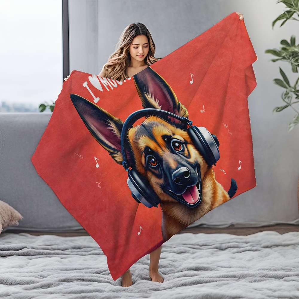 Couverture en flanelle personnalisée bébé 150x200cm motif chien
