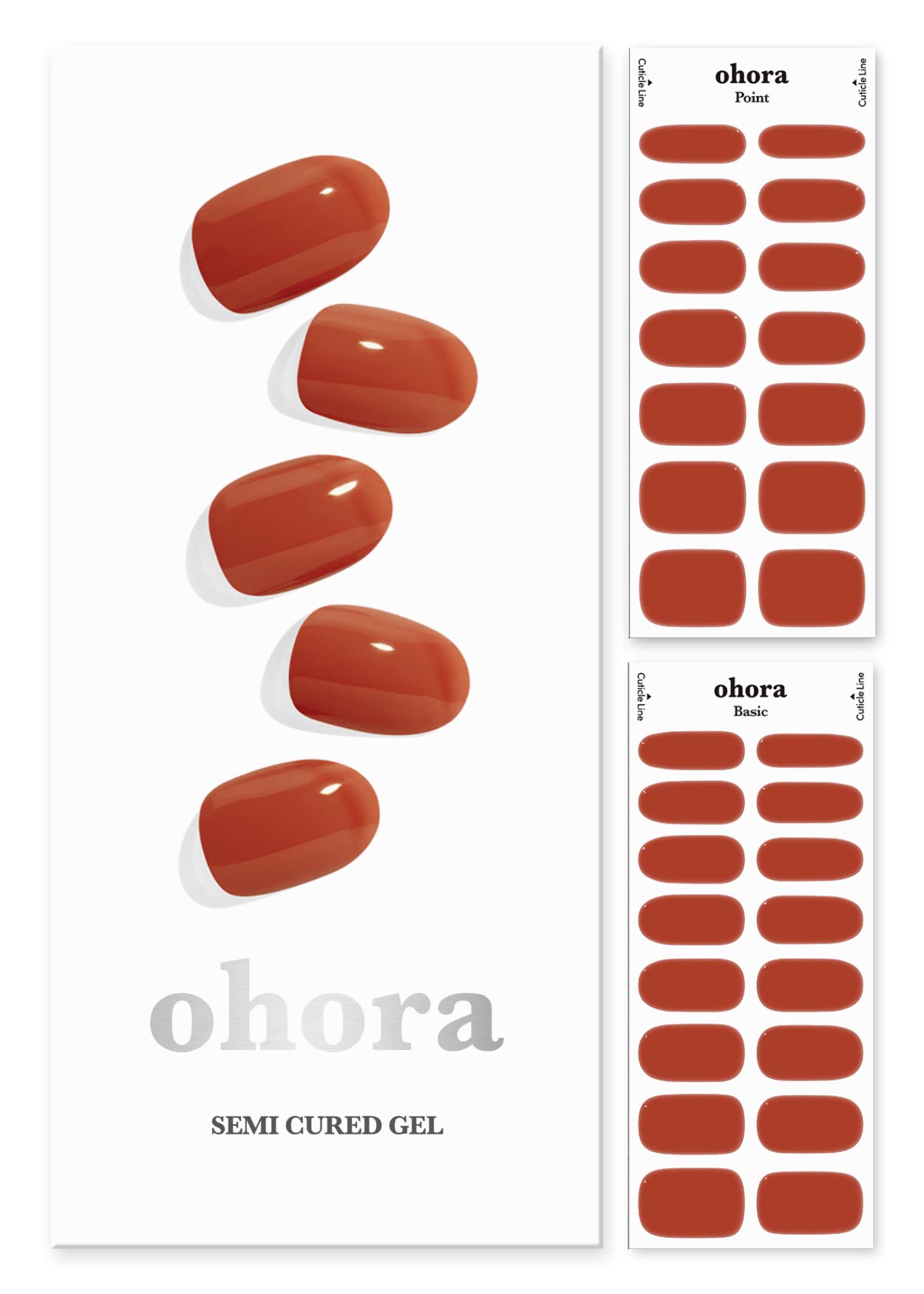 ohora Semi Cured Gel Nail Strips (N Cream Maple), Works with Any Nail Lamps, Salon-Quality, Long Lasting