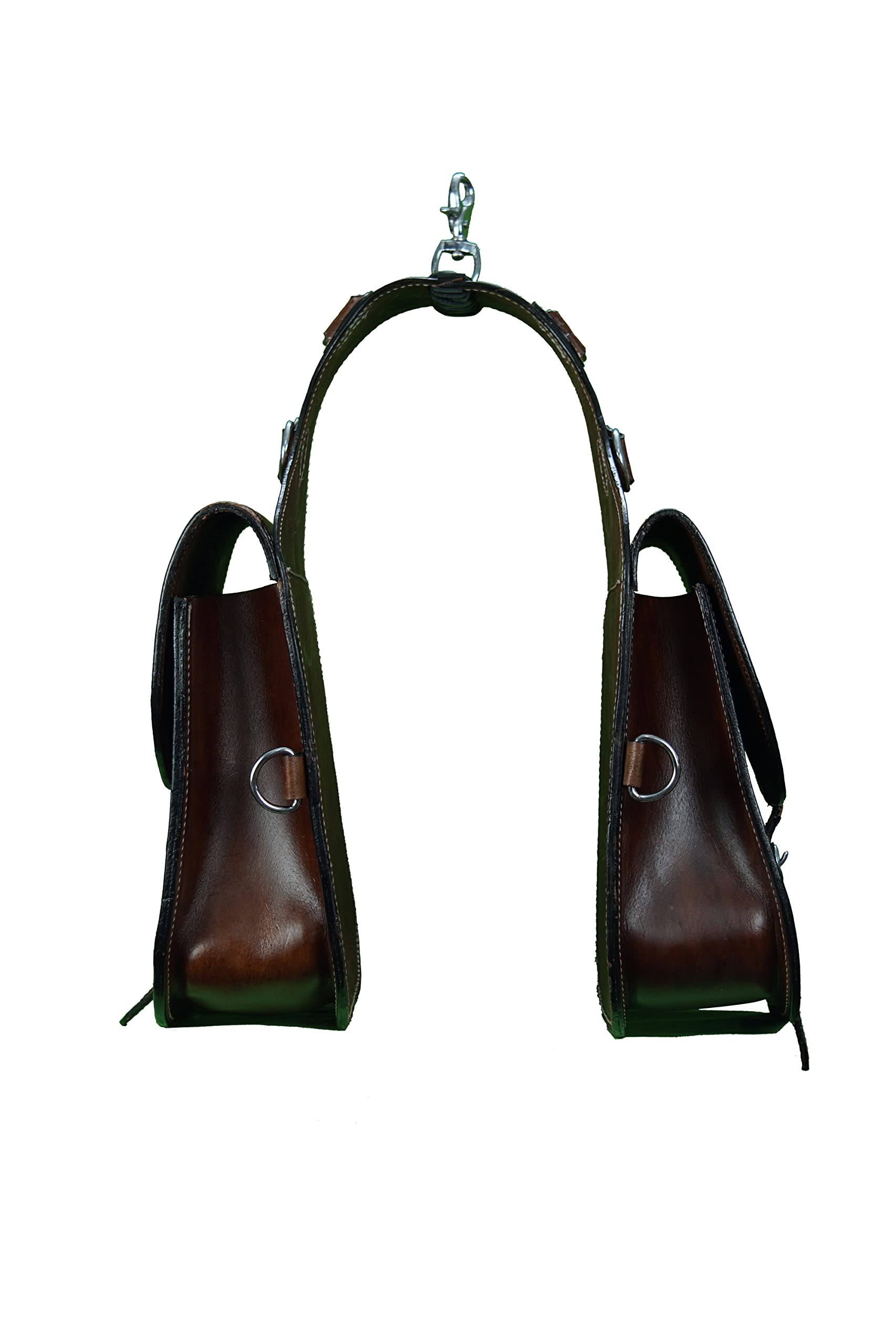 Selle western en cuir marron foncé avec décorations