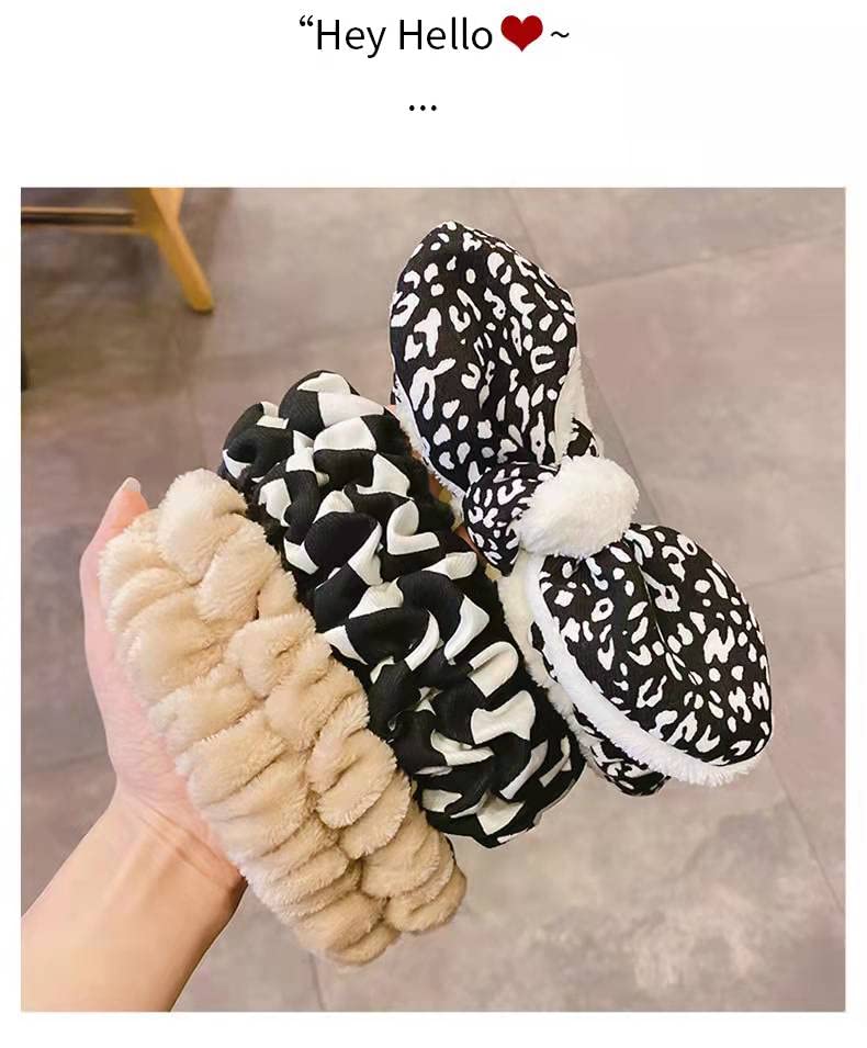 Miniatura 4 de Diadema de maquillaje para mujer, lindas orejas de conejo, diadema de felpa a la moda, bonita, esponjosa, elástica, diadema de maquillaje para