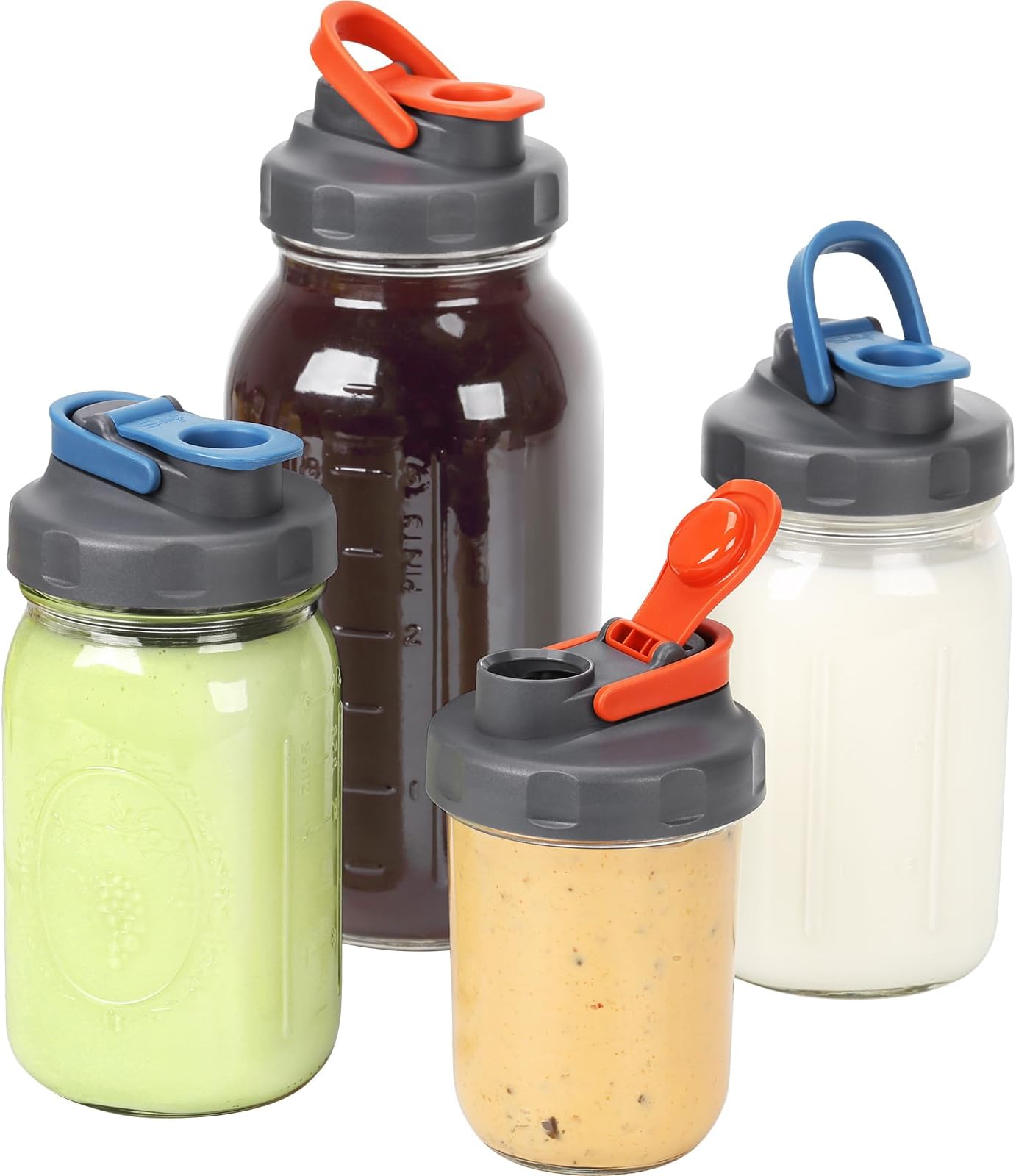 4 Pack Mason Jar Pour Spouts with Flap regular mouth size