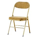 YCKEGEW Velvet Fabric Modern Folding Chair Padded Seat Folding Chair Dining Room Chair Gold Metal Frame,Study Chair for Adult Stackable Chair for Indoor and Outdoor Events (Color : Green)