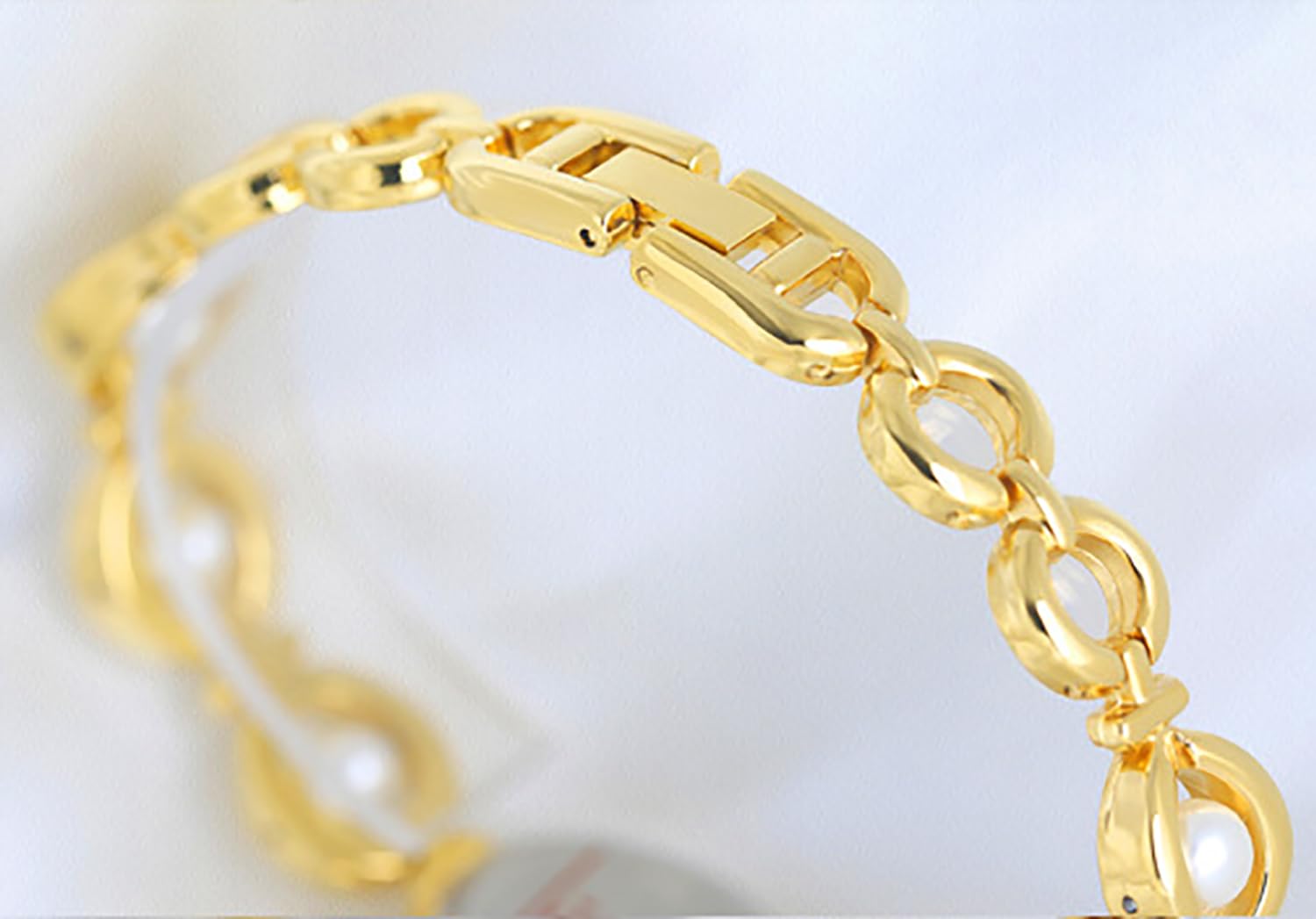 ADSBIAOYE Elegante orologio analogico da donna con perle e quadrante ovale, impermeabile, idea regalo