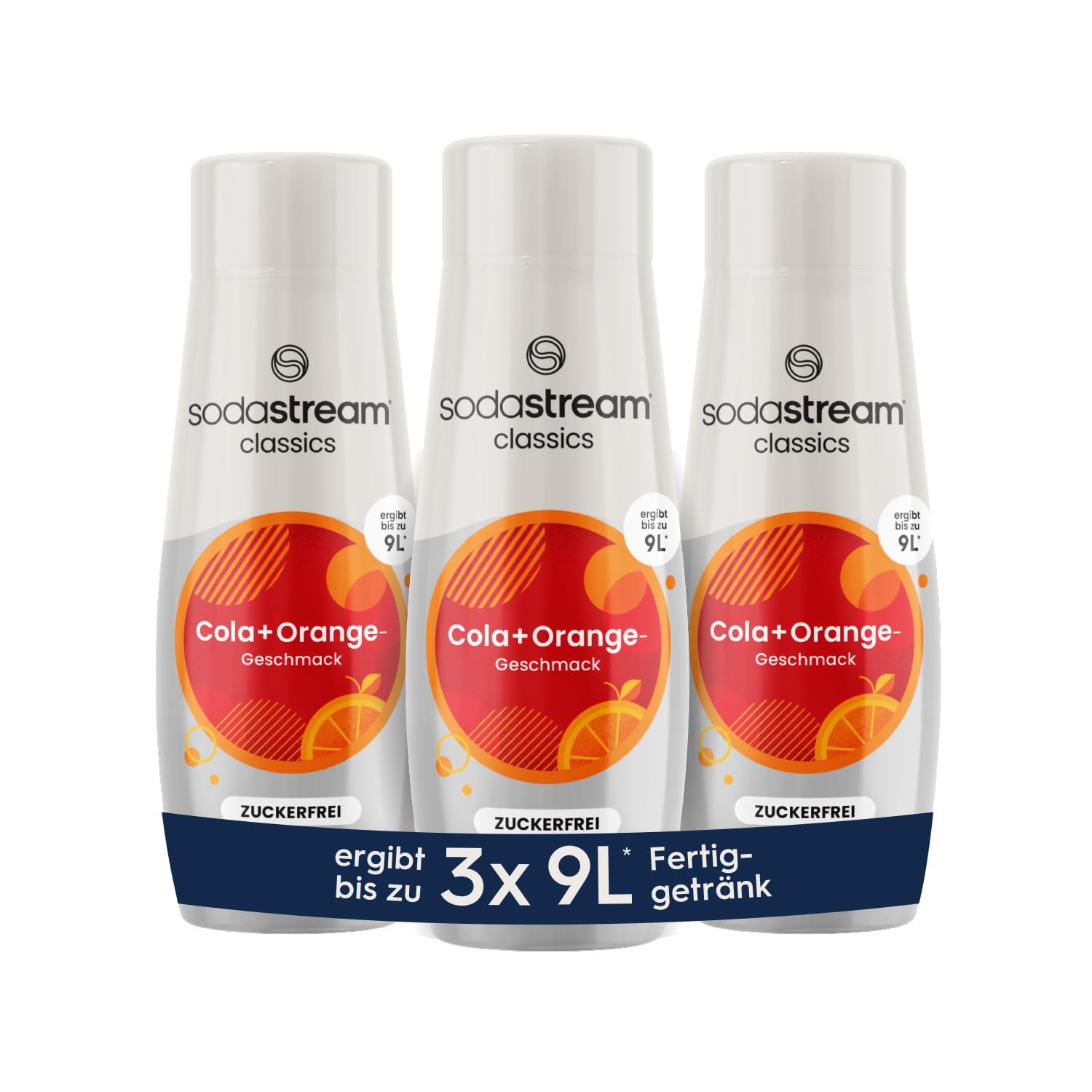 SodaStream Sirup 3x Cola + Orange ohne Zucker, 1x Flasche ergibt 9 Liter Fertiggetränk, Sekundenschnell zubereitet und immer frisch, 3x 440 ml