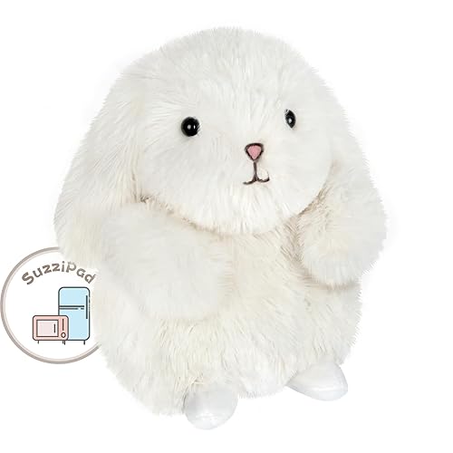 Bunny Stuffed Animal, Microwavable Heating pad for Anxiety Relief, Rabbit Plush for Bedtime, Cuddle, Companion, Warmer plushies, Stress Relief Packages for Women & Girls, Unscented, 8inch, 1.3 lbs - Bunny