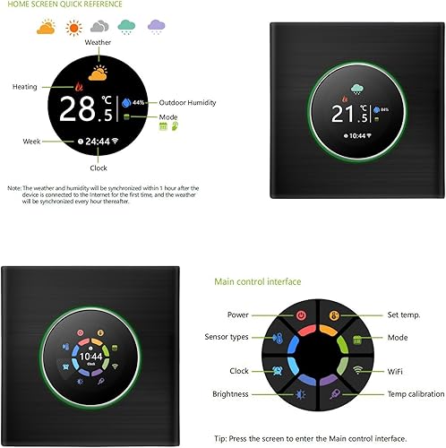 Miniatura 3 de Termostato inteligente WiFi controlador de temperatura semanal programable Control de botónaplicación móvilcontrol de voz compatible con AlexaGoogle