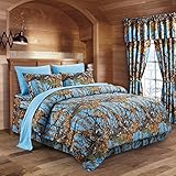 Regal Comfort The Woods Powder Blue Camouflage Twin 5pc Premium Luxury Comforter, Sheet, Pillowcases, and Bed Skirt Set Camo Bedding Set for Hunters Cabin or Rustic Lodge Teens Boys and Girls