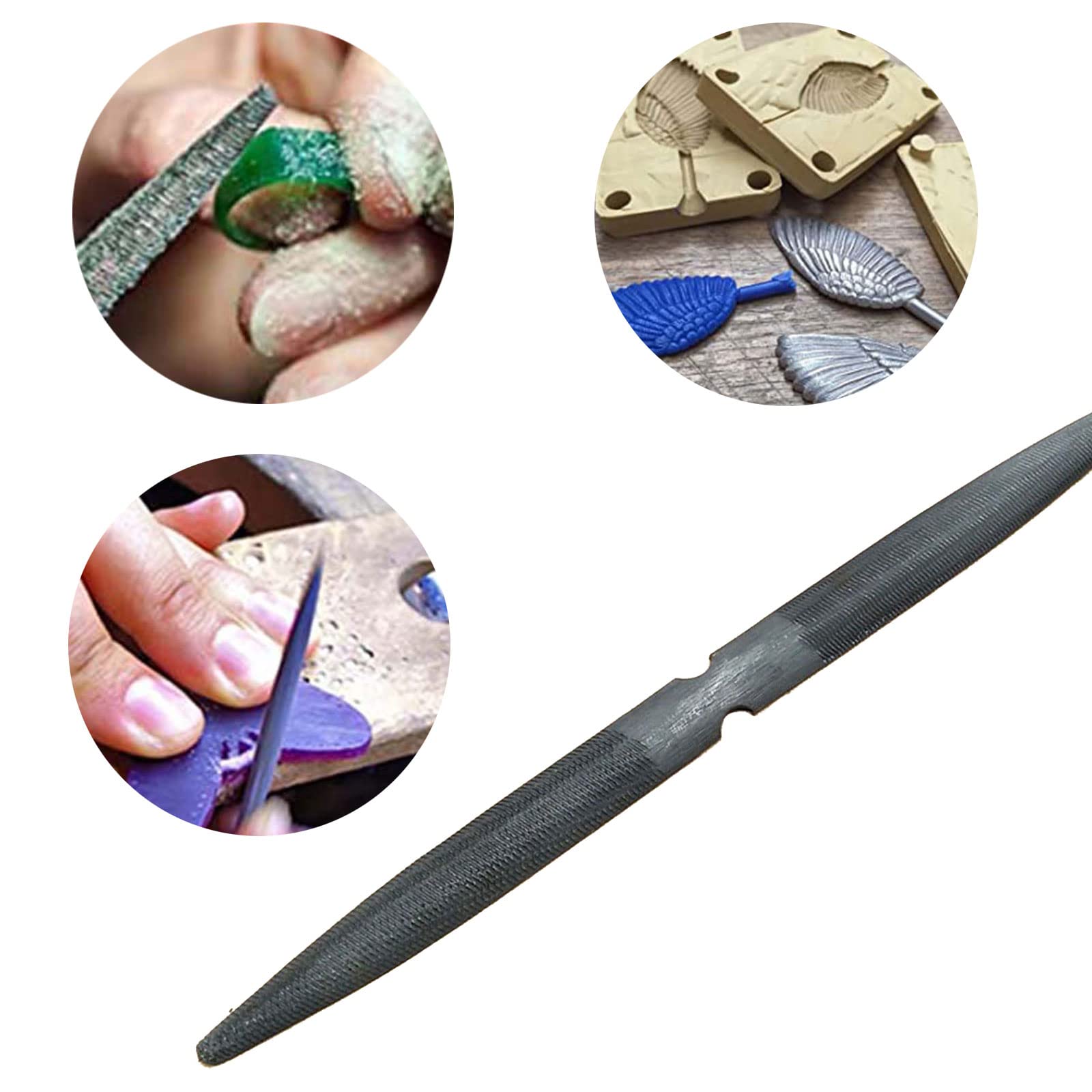 Misright 8 Inch Double Ended Half Round Wax File Jewelry Tool for Carving and Filing DIY Craft Jewellery Making Accessories