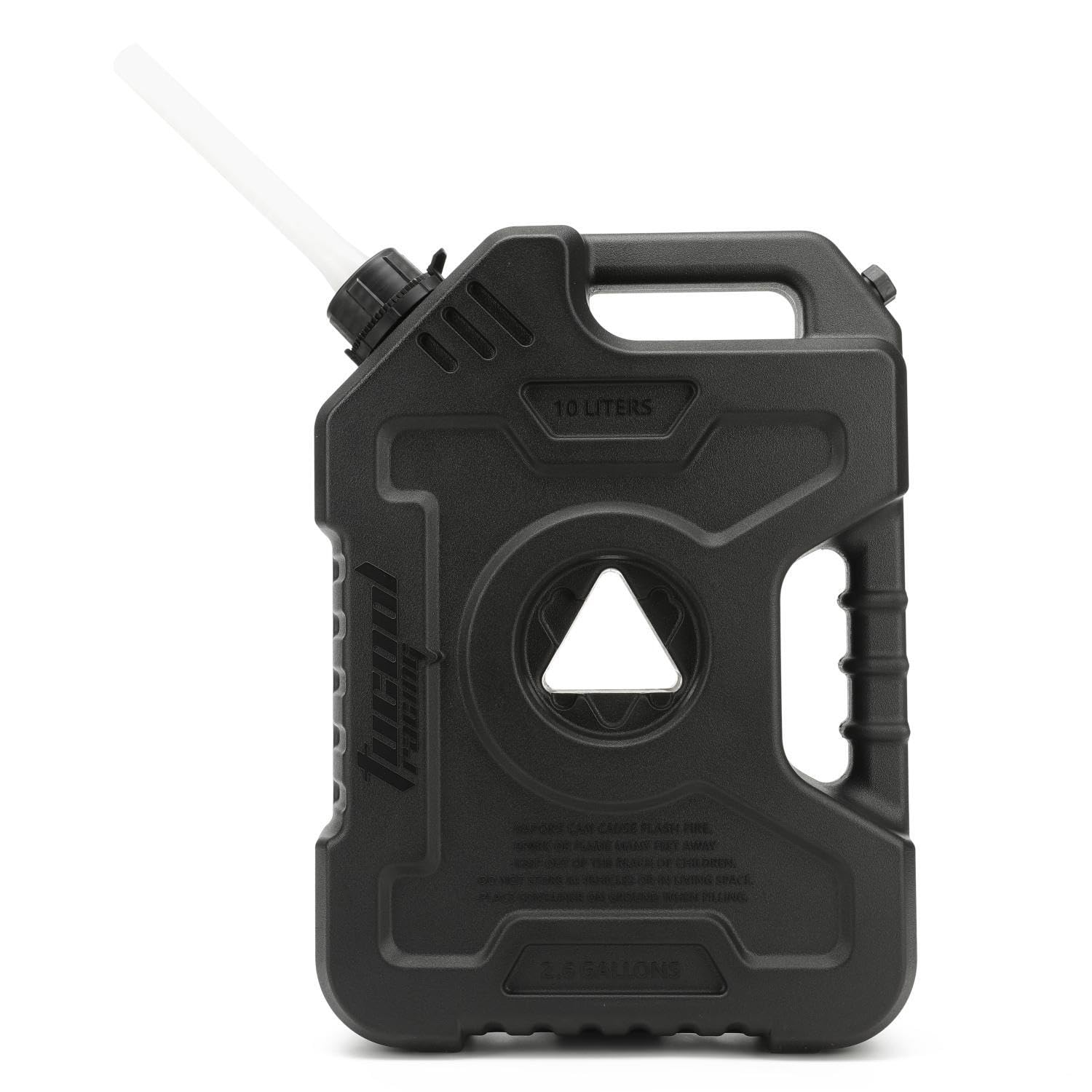 Depósito de combustible de 10 L, bidón de combustible de 2.6 galones para motocicleta, SUV, ATV, coches, barcos, todoterreno, (soporte THLH-10L 304ss negro)