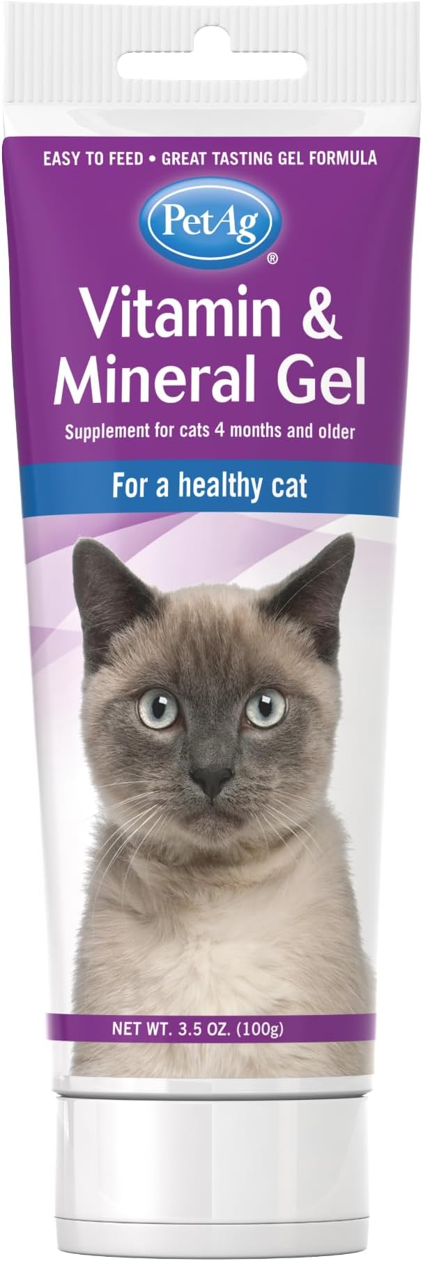 PetAg Vitamin and Mineral Gel Supplement for Cats | Provides Basic Daily Vitamins & Minerals | for Cats 4 Months and Older | Easy to Digest - 3.5 oz