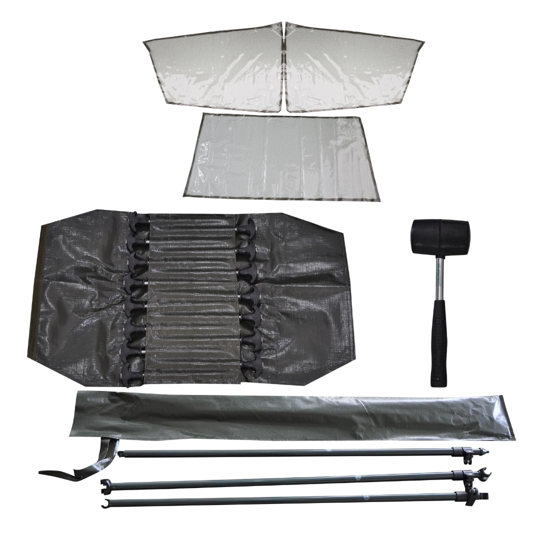 MK-Angelsport 5 Seasons 3,5 Mann Angelzelt Bivvy – Wasserdicht 10.000 mm, schneller Aufbau, 1,8 m Höhe, Moskito- & Klarsichtfenster, inkl. Bodenplane & Tragetasche