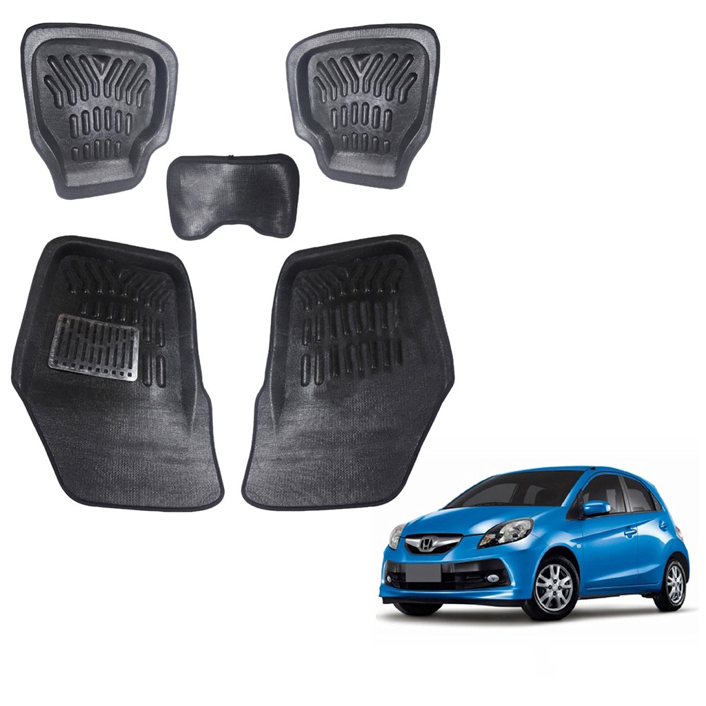 Dhe Best CRM1 Car 3D Floor/Foot Mats Black Set of 5 for Hon Brio