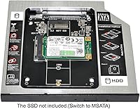 Vista 7 de NFHK MSATA NGFF B/M-Key SSD a Slimline SATA 13Pin Caddy Case para 0.374 in Universal Laptop CD/DVD-ROM Optical Bay