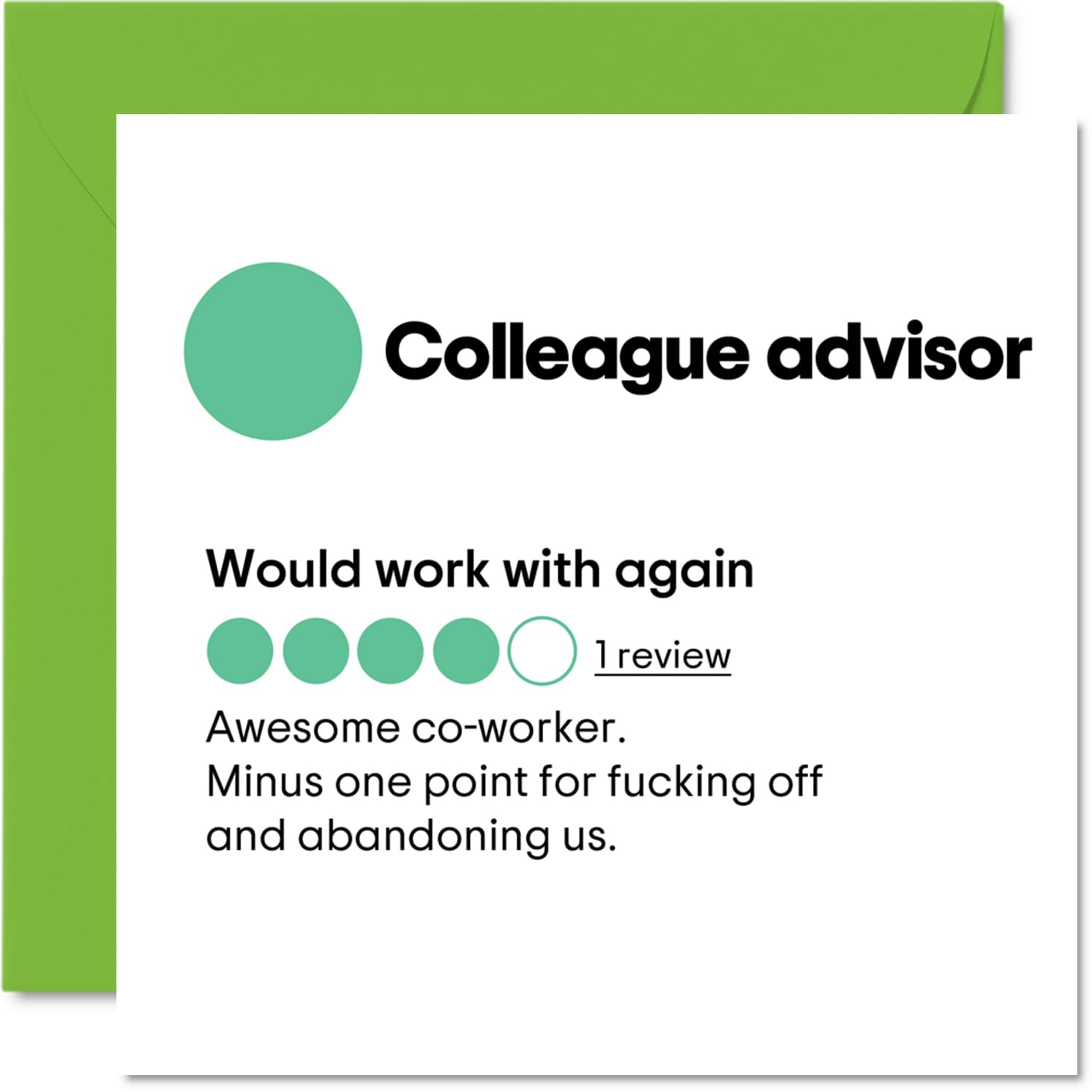 Leaving Card for Colleagues Women Men - Colleague Advisor - Good Luck In Your New Job Card, 145mm Sorry Your Leaving Funny Congratulations Greeting Cards