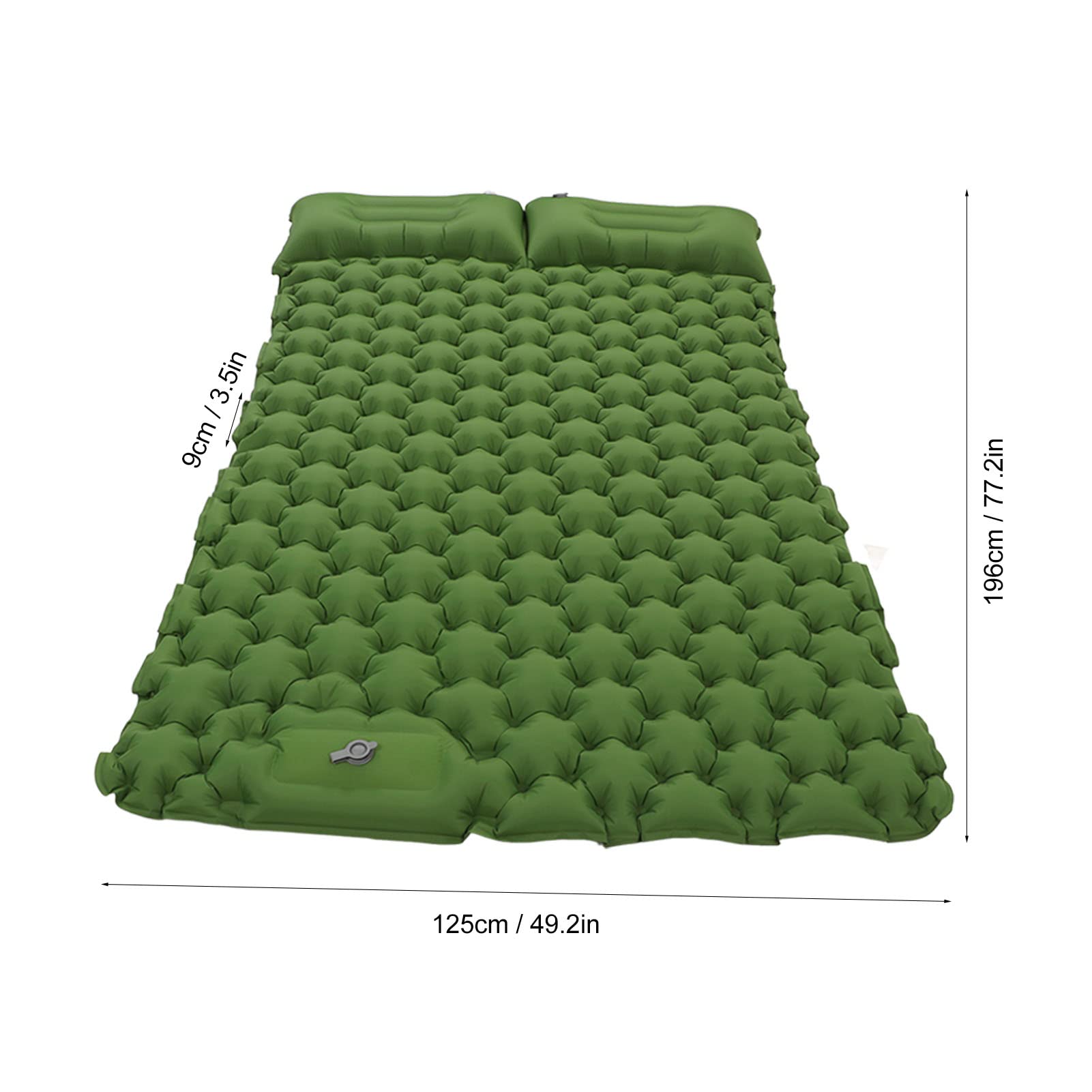 NDNCZDHC Ultralight Camping Mattress 2 Person with Pillow, Double Sleeping Pads for Backpacking, Waterproof Camping Air Mattress for Hiking(Green)