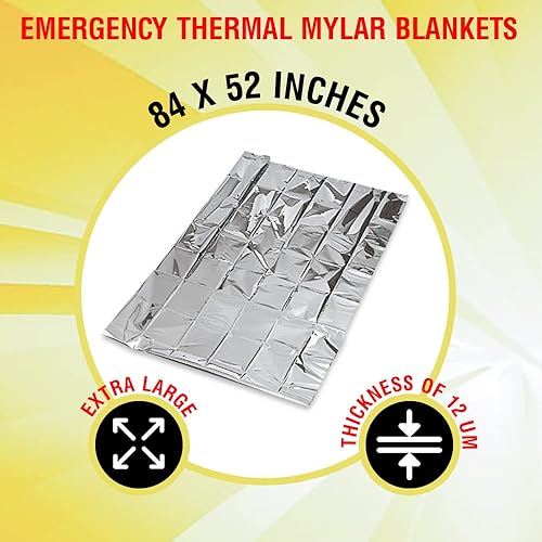 Miniatura 5 de Rawyer - Mantas térmicas de supervivencia de emergencia (paquete de 10), mantas Mylar para exteriores, campamento, senderismo, clima duro, hojas