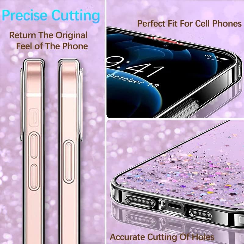 Miniatura 6 de Compatible con Vivo Y21 - Funda verde transparente con purpurina, para Vivo Y21Vivo Y21, funda de silicona transparente de TPU suave para mujeres y