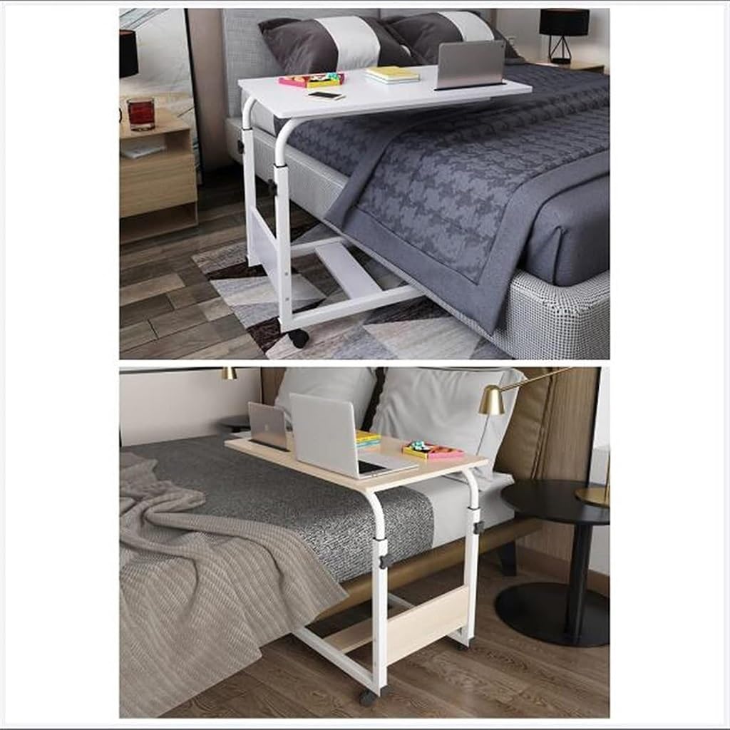 Kyaoayo Table D'appoint Lit/Bureau Réglable Avec Roulettes - Modèle Luxe 100x40cm - Hauteur 70-88cm