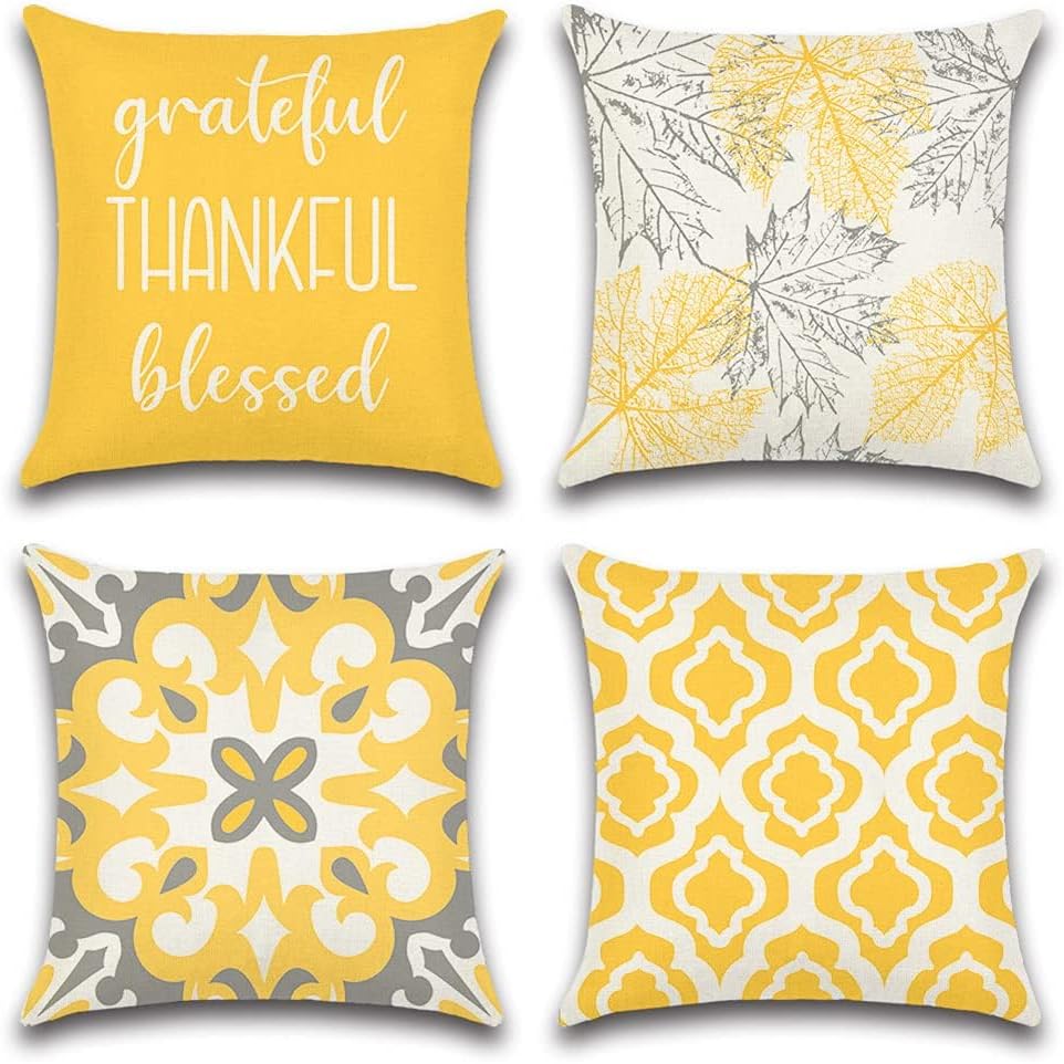 Ohok Set of 4 Pillow Covers 18x18 inch Throw Pillow Covers