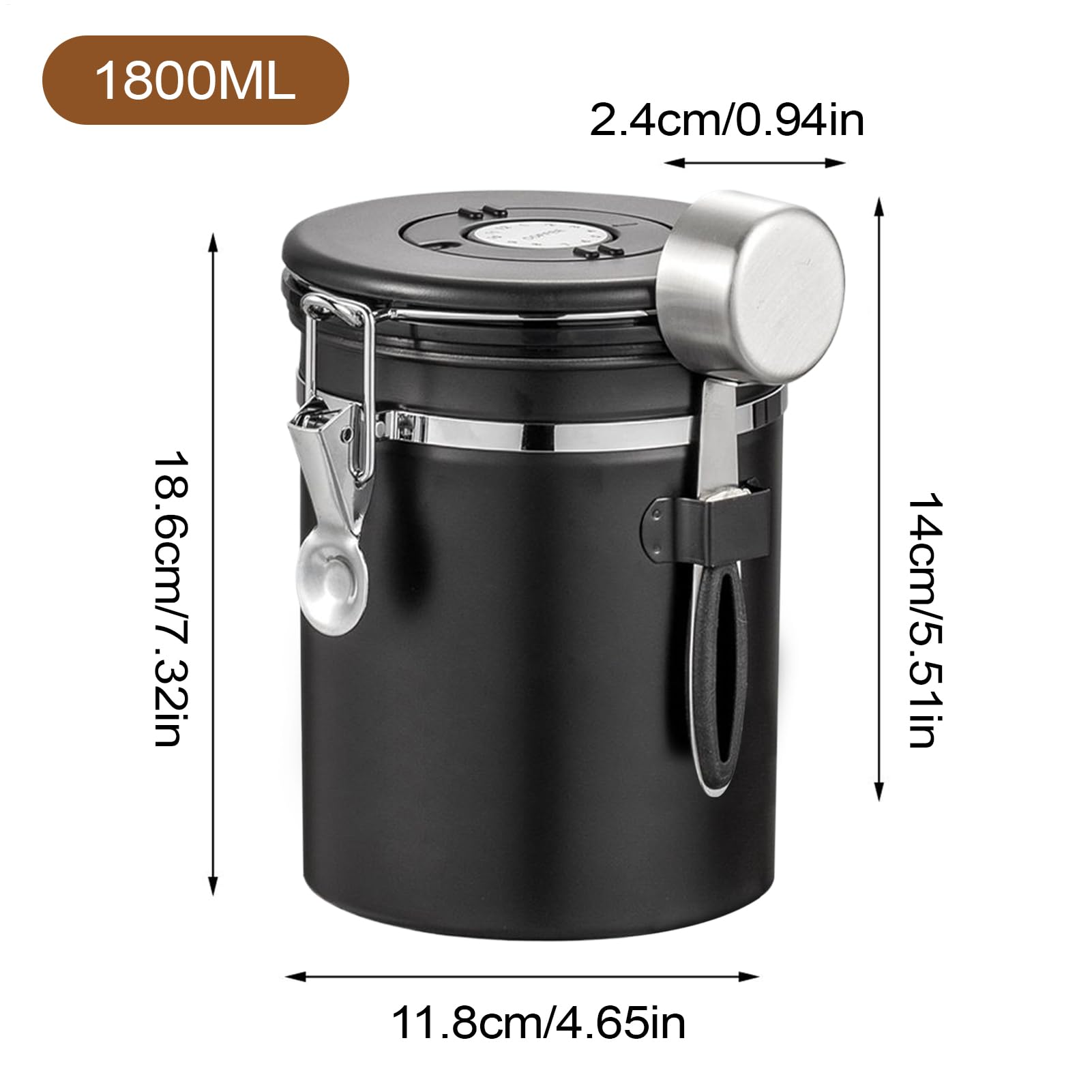 Barattolo per caffè in grani Barattolo Ermetico In Acciaio Organizer