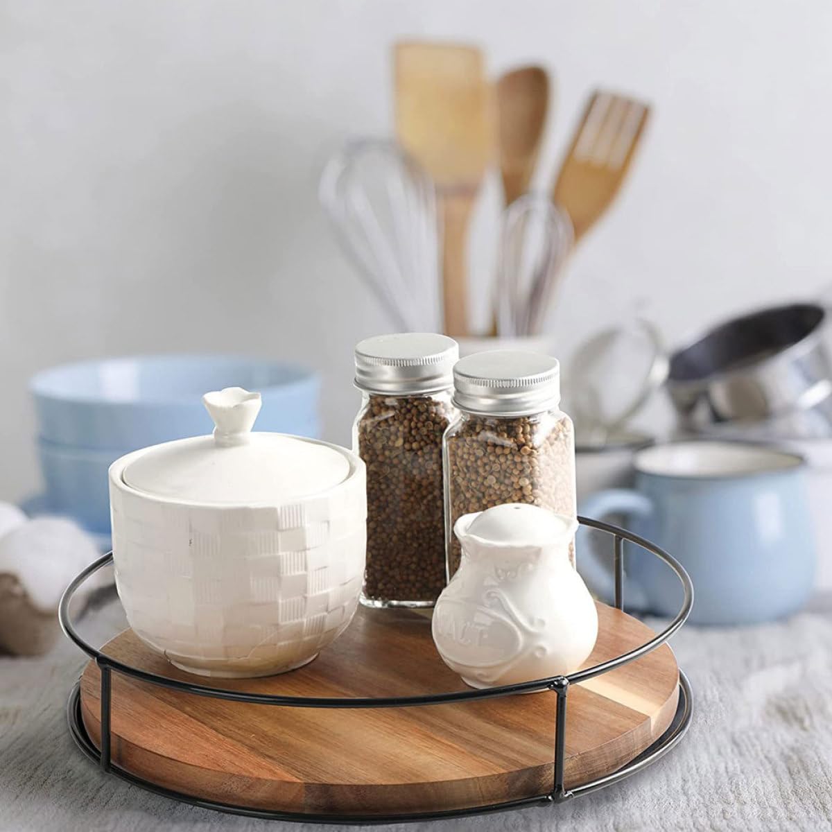 Drehbarer Gewürzaufbewahrungsbehälter und Eisen mit Multifunktionalem Design für Küche und Badezimmer Praktischer Küchen Organizer mit Drehfunktion