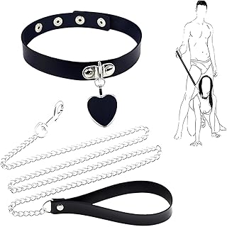 Punk Choker Ajustable Collier Ras Du Cou en Cuir PU Noir avec Chaîne Collier Ras Du Cou avec Anneau en O pour Homme Femmes Collier Ras Du Cou Gothique pour Halloween Cosplay Saint-Valentin