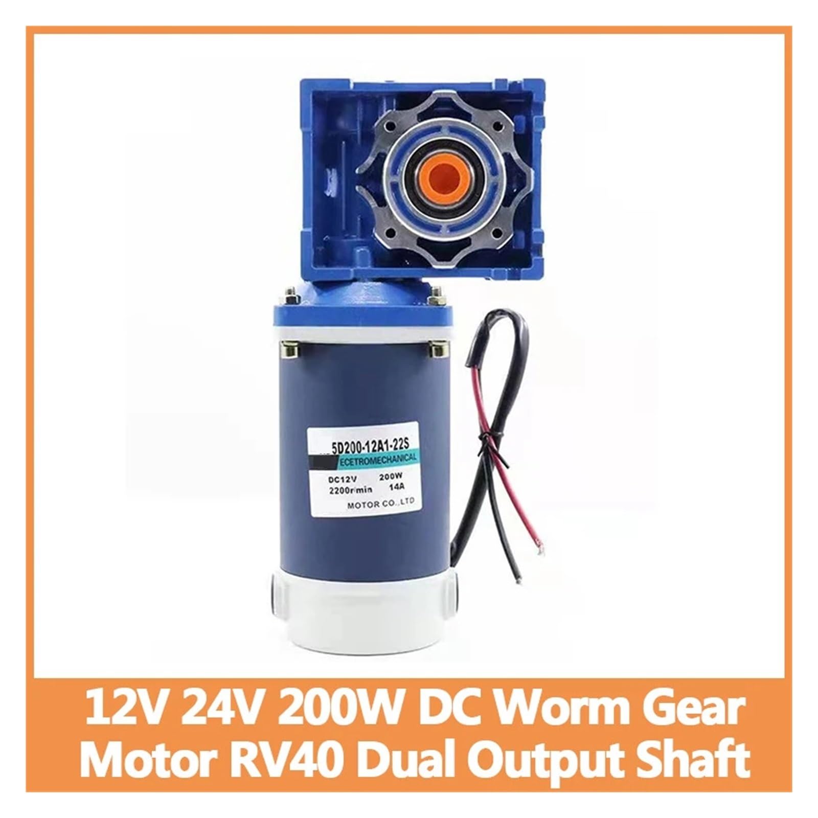 Motorreductor helicoidal de CC de 12 V, 24 V y 200 W con eje de salida doble y par alto de velocidad ajustable(210RPM,12V)
