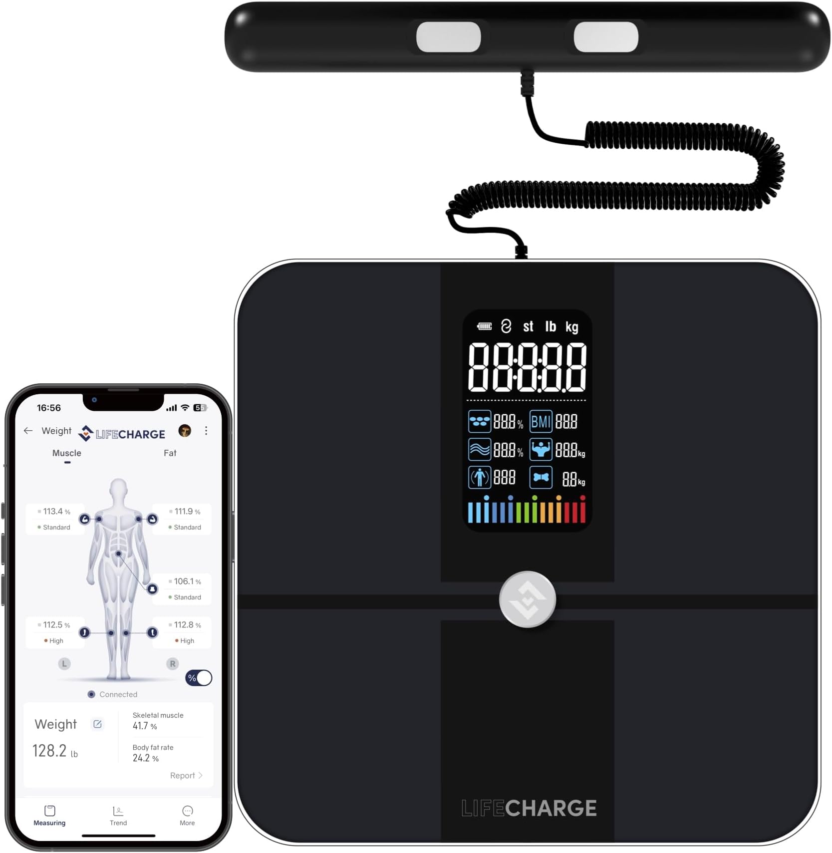 8 Electrode Smart Body Fat Scale 2 PRO Scales for Body Weight and Fat. Large Display BMI Digital Weight Scale, Full Body 29 Composition Analyzer with Report, Accurate Bathroom Scale