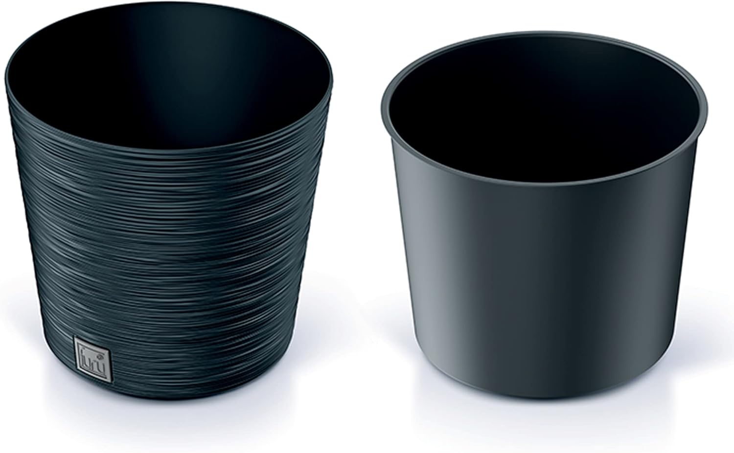 Prosperplast Furu Collection 25 x 25 x 24.5 cm Anthracite Pot with Reservoir, 7.5 L Capacity, 25 x 25 x 24,7 cm