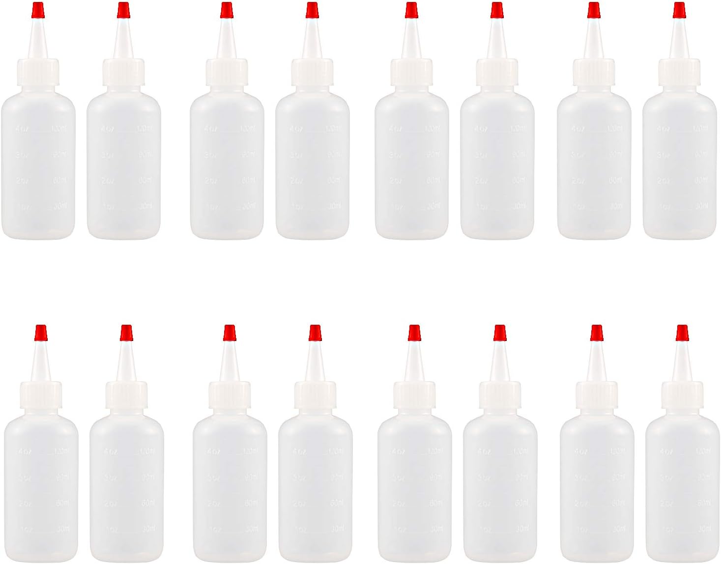SUBANG 16 Pack 4 oz Easy Squeeze Applicator Bottles With Scales Writer Bottles For Cookie Decorating Supplies Cookie Cutters and Cookie Supplies