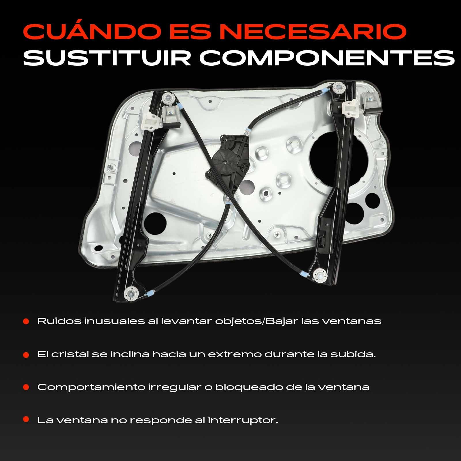 Elevavidrios Eléctrico Delantero Derecho Para Skoda Fabia I (6Y2, 6Y3, 6Y5) 1999-2008 – Sin Motor Incluido