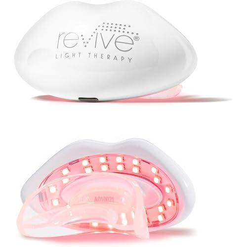 reVive Lux Collection Lip Plumper Device, LED Light Therapy Products for Lip Care, At-Home Infrared, Red & Amber Therapy for Smooth, Hydrated, Healthy-Looking Lips