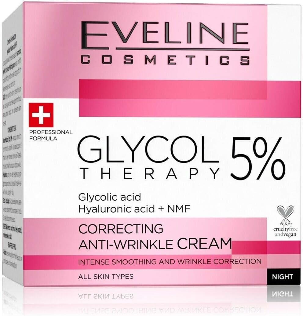 Eveline GLYCOL THERAPY 5% Correcting Anti - Wrinkle Night Face Cream 50ml