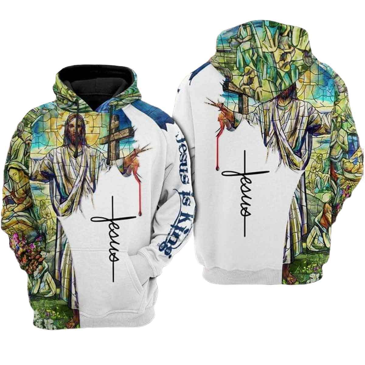 Jesus Believe In God Jesus Is King The God Is Good Classic Hoodie 3d For Dad Hoodie Print All Over