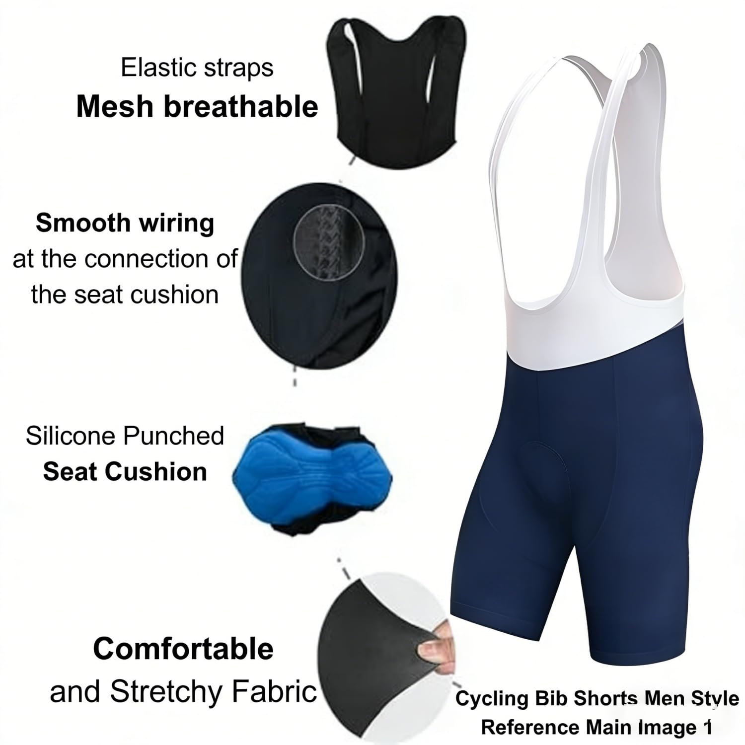 Maglia a Maniche Corte da Uomo, Maglia on Pantaloncini Imbottiti in Gel Traspirante